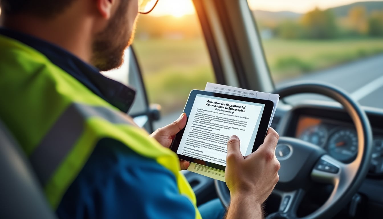 Illustration: Accès aux textes de référence et à la réglementation du transport routier de marchandises en PDF